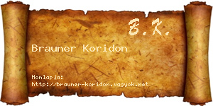 Brauner Koridon névjegykártya